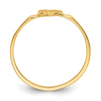 14k Diamond Cut Heart Signet Ring-CH201