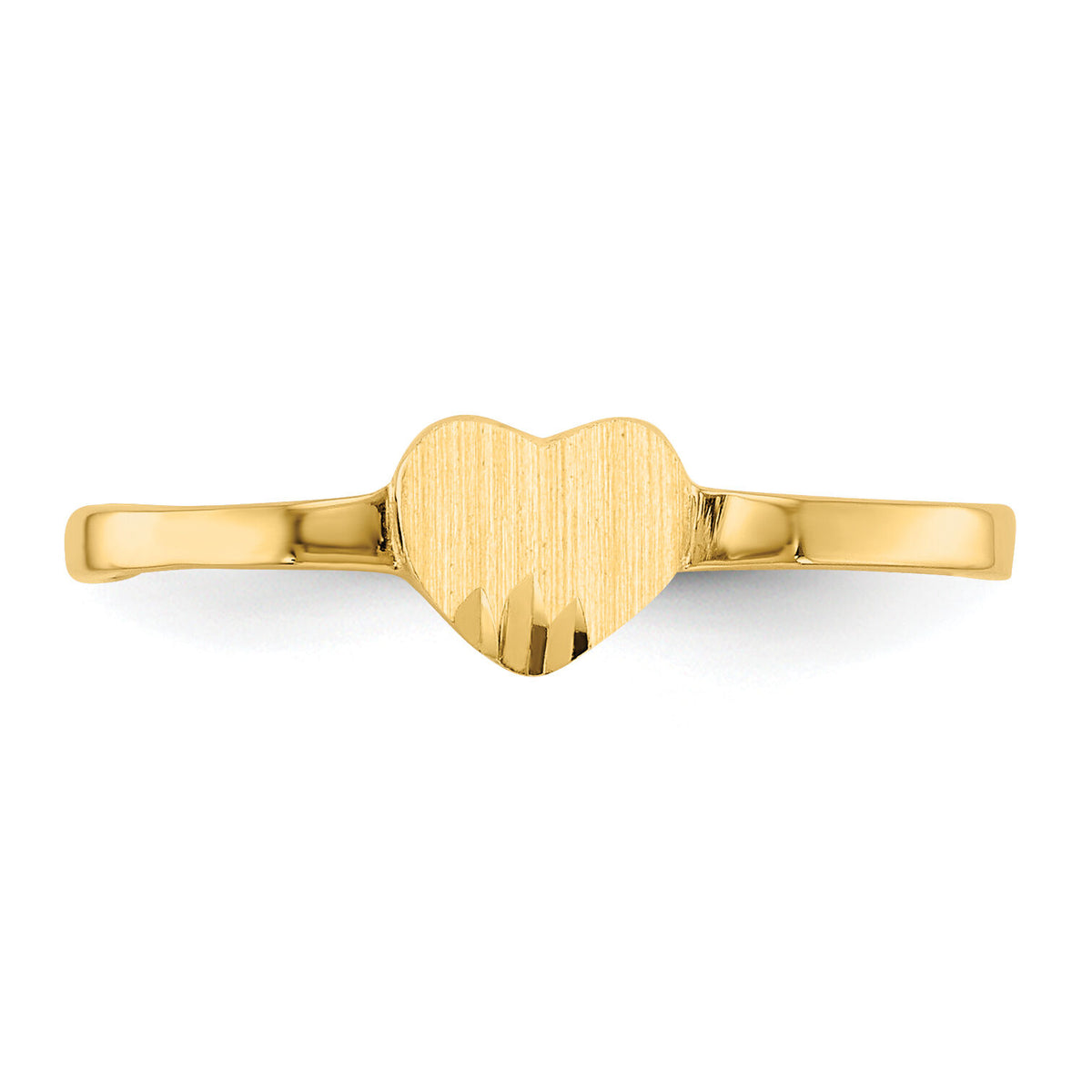 14k Diamond Cut Heart Signet Ring-CH201