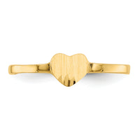 14k Diamond Cut Heart Signet Ring-CH201