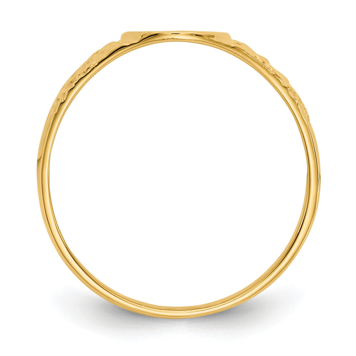 14k 7.0x8.0mm Closed Back Signet Ring-CH202