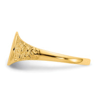 14k 7.0x8.0mm Closed Back Signet Ring-CH202