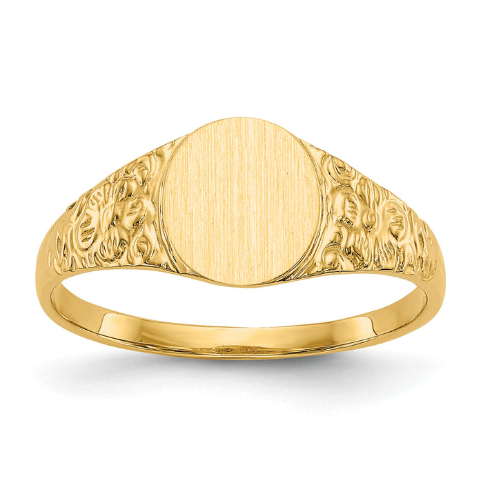 14k 7.0x8.0mm Closed Back Signet Ring-CH202