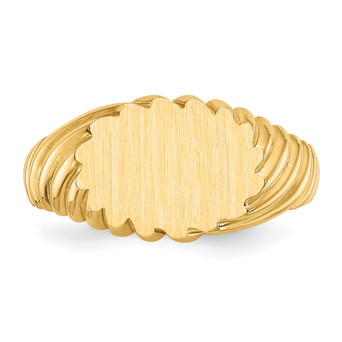 14k 10.0x7.5mm Open Back Signet Ring-CH203