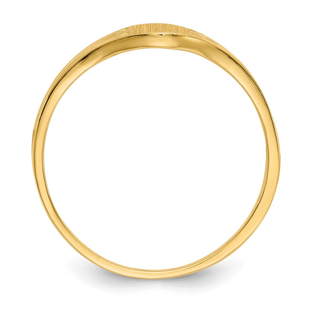 14k 6.5x4.0mm Closed Back Children's Signet Ring-CH208