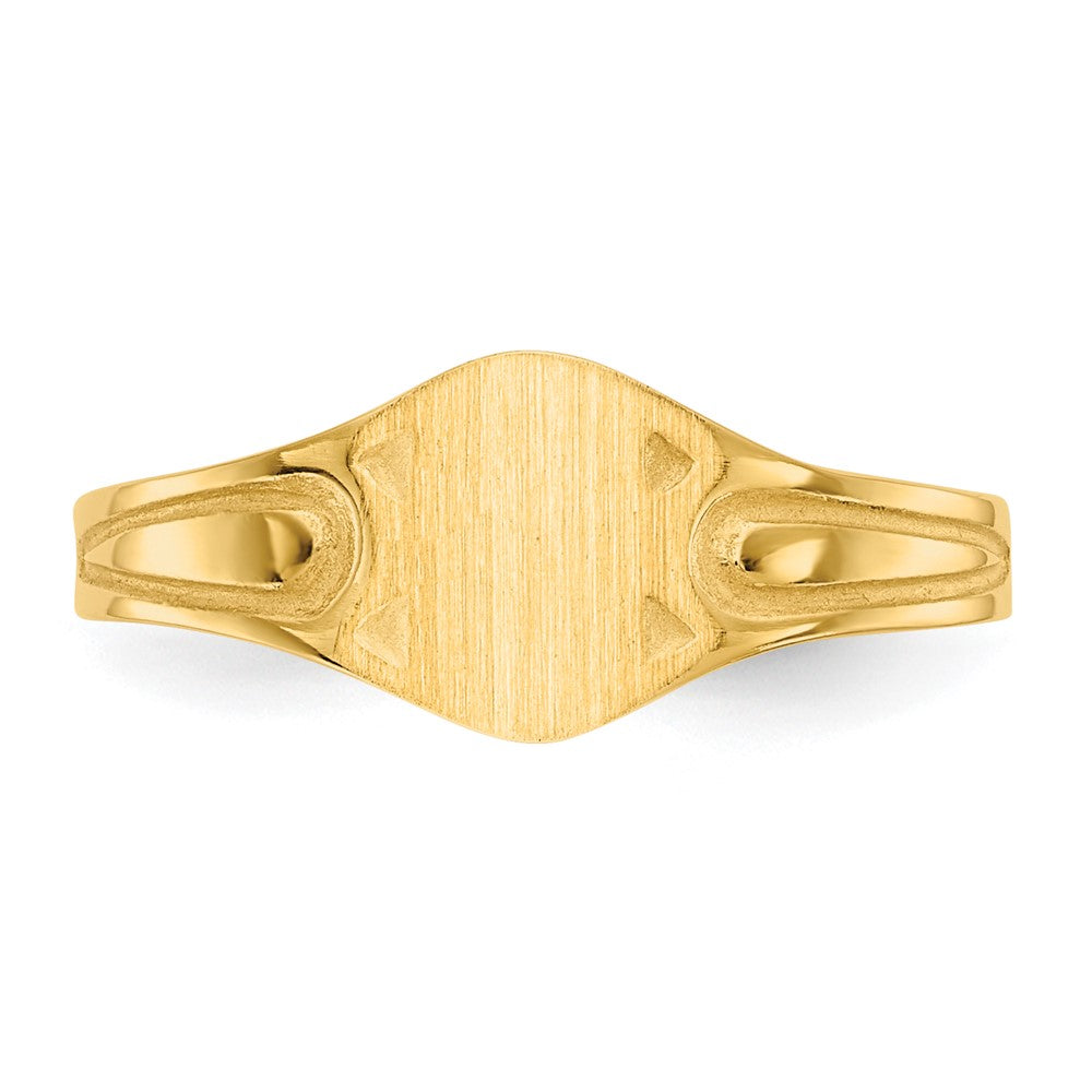 14k 6.5x4.0mm Closed Back Children's Signet Ring-CH208