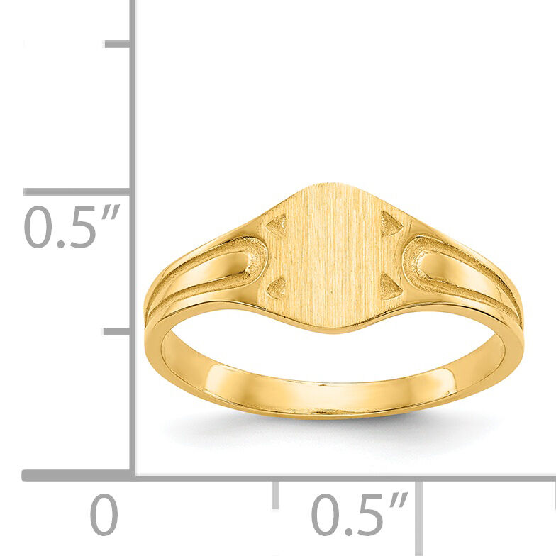 14k 6.5x4.0mm Closed Back Children's Signet Ring-CH208
