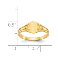 14k 6.5x4.0mm Closed Back Children's Signet Ring-CH208