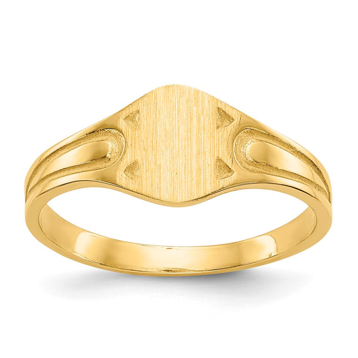 14k 6.5x4.0mm Closed Back Children's Signet Ring-CH208