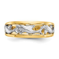 14k With Rhodium Dolphin Ring-CH217