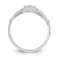 14k White Gold Polished Claddagh Ring-CH222