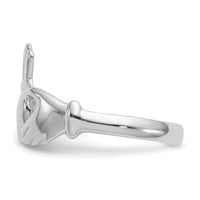 14k White Gold Polished Claddagh Ring-CH222