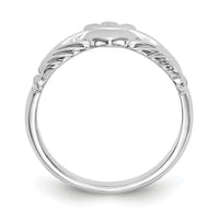 14k White Gold Polished Claddagh Ring-CH223