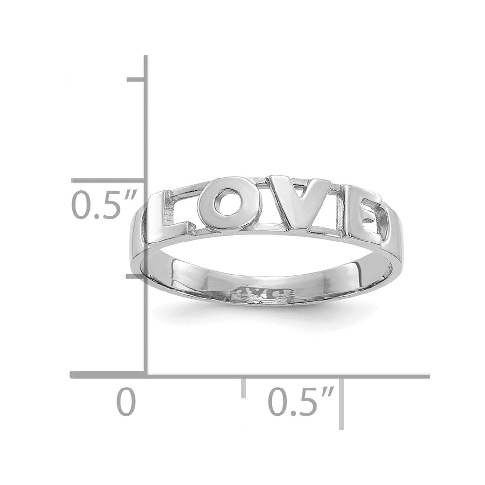 14K White Gold LOVE Ring-CH239W