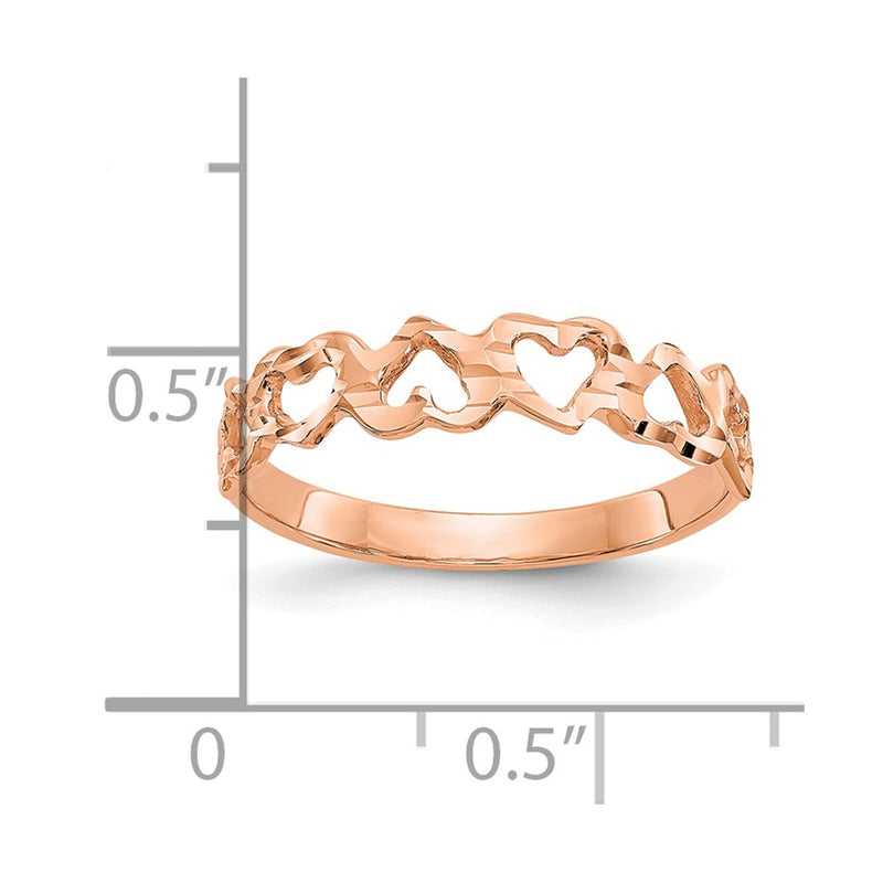 14K Rose Gold Heart Ring-CH241R