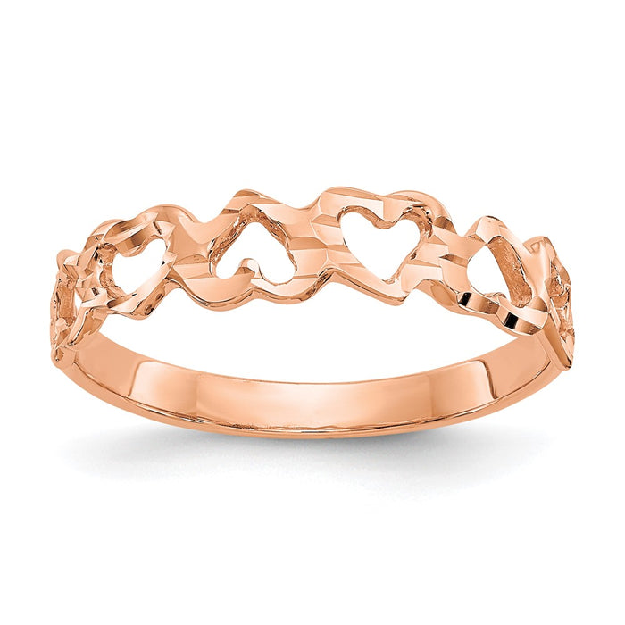 14K Rose Gold Heart Ring-CH241R