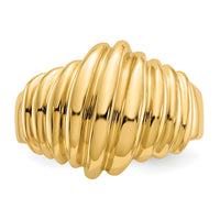 14k Polished Scalloped Dome Ring-CH244