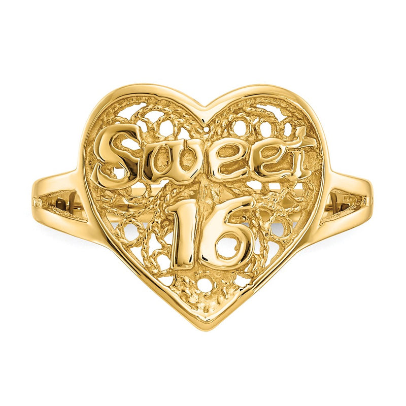 14k Sweet 16 Heart Ring-CH263