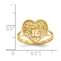 14k Sweet 16 Heart Ring-CH263