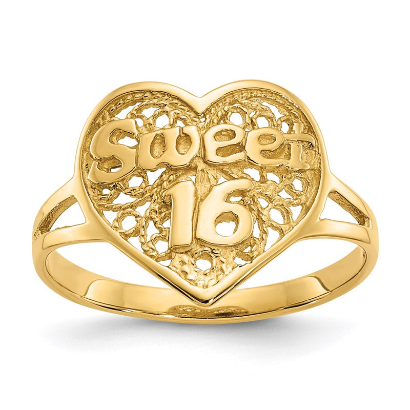 14k Sweet 16 Heart Ring-CH263