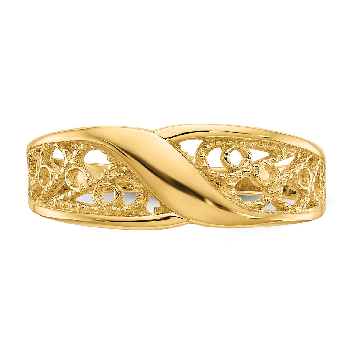 14k Polished Filigree Ring-CH264