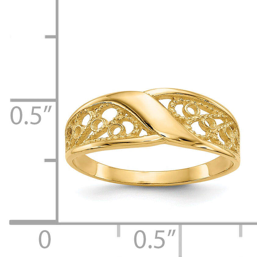 14k Polished Filigree Ring-CH264