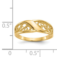 14k Polished Filigree Ring-CH264