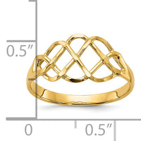 14k Polished & Diamond-Cut Fancy Ring-CH270