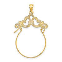 14K Fleur de Lis Scroll Framed Charm Holder-CH289