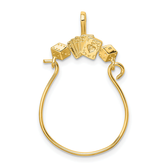 14K Cards and Dice Charm Holder-CH290
