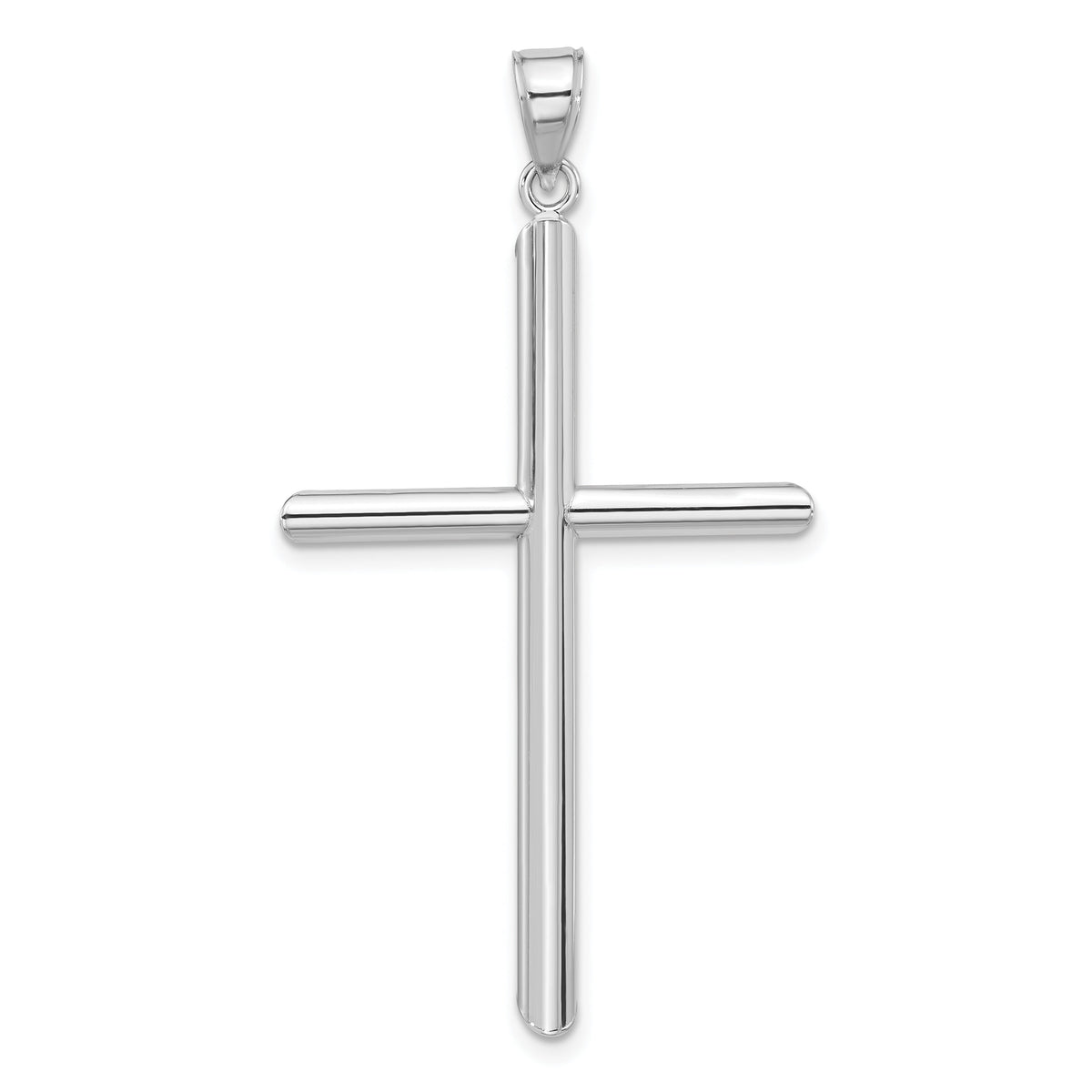 14k White Gold Polished Cross Pendant-CNOV4832W