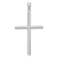 14k White Gold Polished Cross Pendant-CNOV4832W