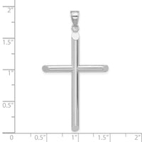 14k White Gold Polished Cross Pendant-CNOV4832W