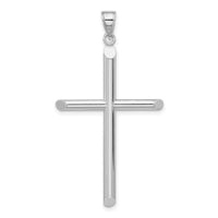 14k White Gold Polished Cross Pendant-CNOV4832W