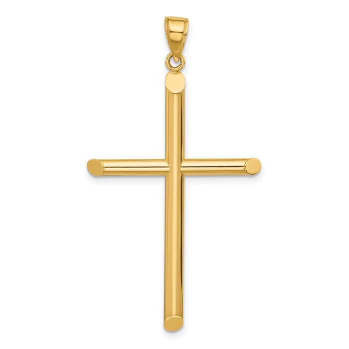14k Polished Cross Pendant-CNOV4832Y
