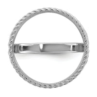 14kw Ladies' D/C & Twisted Wire Scroll 16.5mm Coin Bezel Ring-CR11WD/10AE