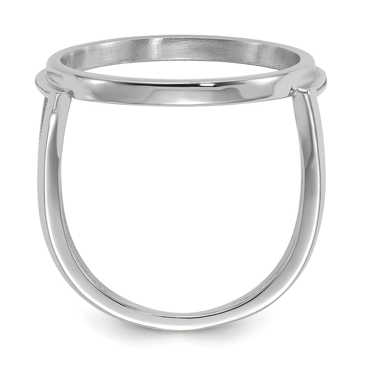 14kw Ladies' Polished and Diamond-cut 16.5mm Coin Bezel Ring-CR13WD/10AE