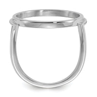 14kw Ladies' Polished and Diamond-cut 16.5mm Coin Bezel Ring-CR13WD/10AE