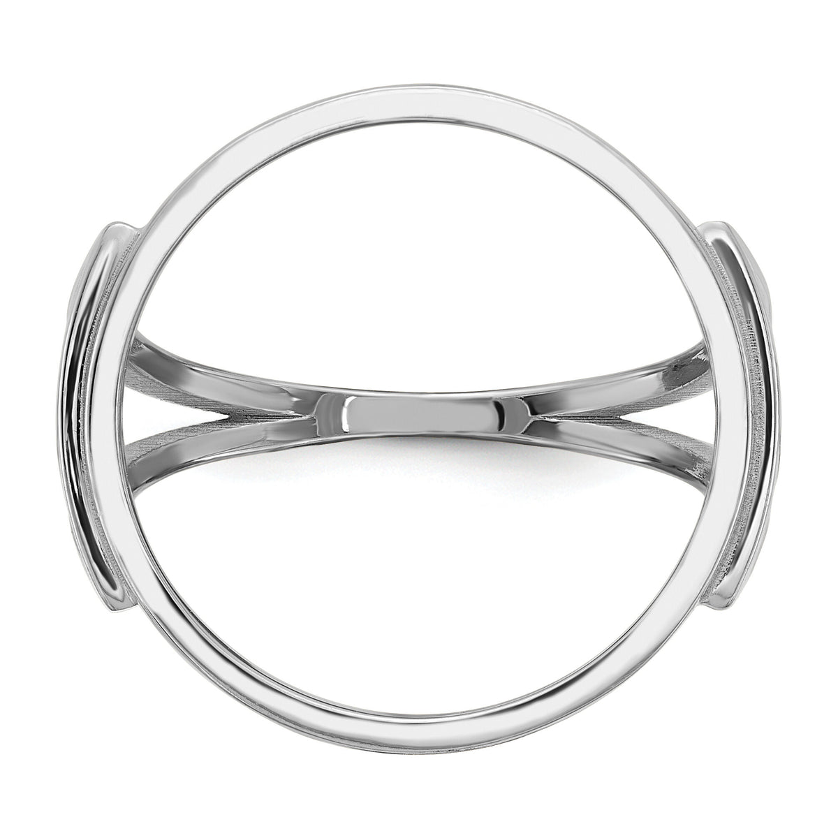 14kw Ladies' Polished and Diamond-cut 16.5mm Coin Bezel Ring-CR13WD/10AE