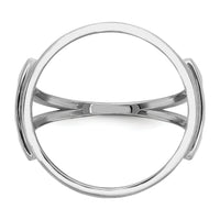 14kw Ladies' Polished and Diamond-cut 16.5mm Coin Bezel Ring-CR13WD/10AE