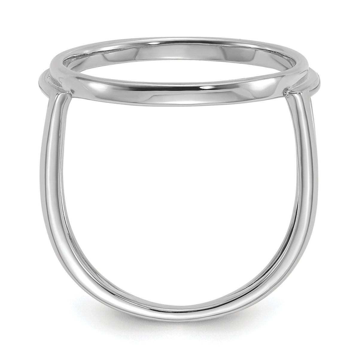 14k White Gold Ladies' Polished 16.5mm Coin Bezel Ring-CR13W/10AE