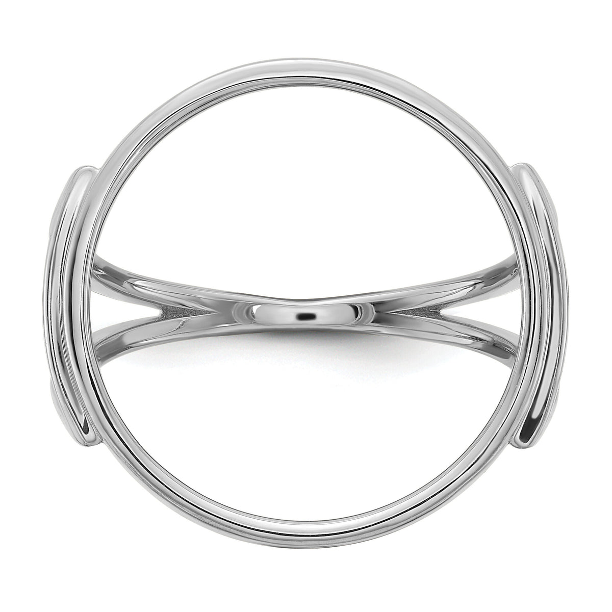 14k White Gold Ladies' Polished 16.5mm Coin Bezel Ring-CR13W/10AE