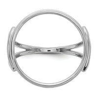 14k White Gold Ladies' Polished 16.5mm Coin Bezel Ring-CR13W/10AE