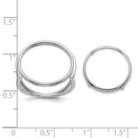 14k White Gold Ladies' Polished 16.5mm Coin Bezel Ring-CR13W/10AE