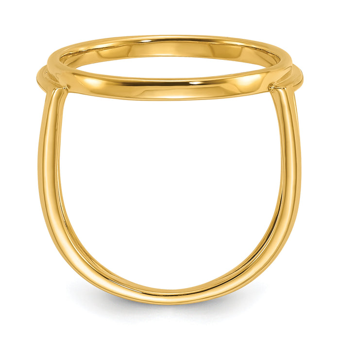 14k Ladies' Polished 16.5mm Coin Bezel Ring-CR13/10AE