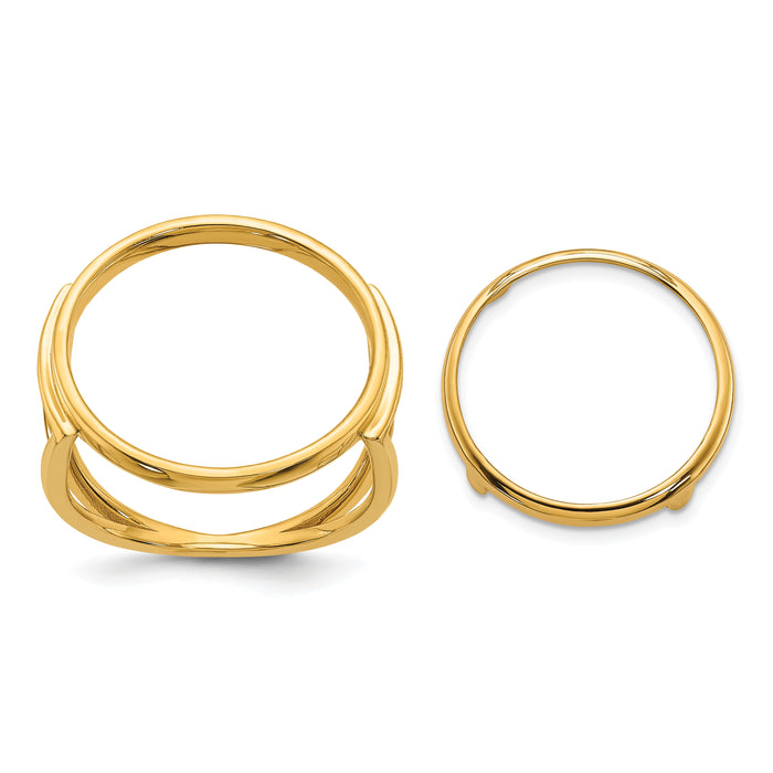 14k Ladies' Polished 16.5mm Coin Bezel Ring-CR13/10AE