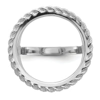 14kw Ladies' Polished Textured D/C Rope Edge 16.5mm Coin Bezel Ring-CR14WD/10AE