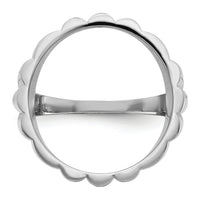 14kw Ladies' Polished and Diamond-cut Fluted 16.5mm Coin Bezel Ring-CR3WD/10AE