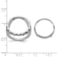 14kw Ladies' Polished and Diamond-cut Fluted 16.5mm Coin Bezel Ring-CR3WD/10AE
