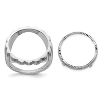 14kw Ladies' Polished and Diamond-cut Fluted 16.5mm Coin Bezel Ring-CR3WD/10AE