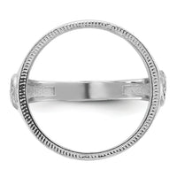14kw Men's Polished & D/C w/ Masonic Sides 16.5mm Coin Bezel Ring-CR9WD/10AE